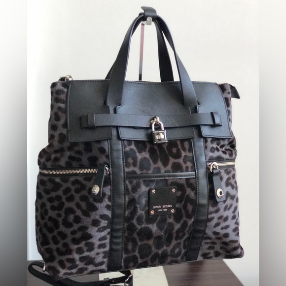 henri bendel Handbags - Rare Real Calf Hair Grey/Black Cheetah Print Jetsetter Backpack - Henri Bendel